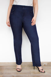 OHPOMP!® Curvy Fashion Straight Jeans Azul Oscuro PR017