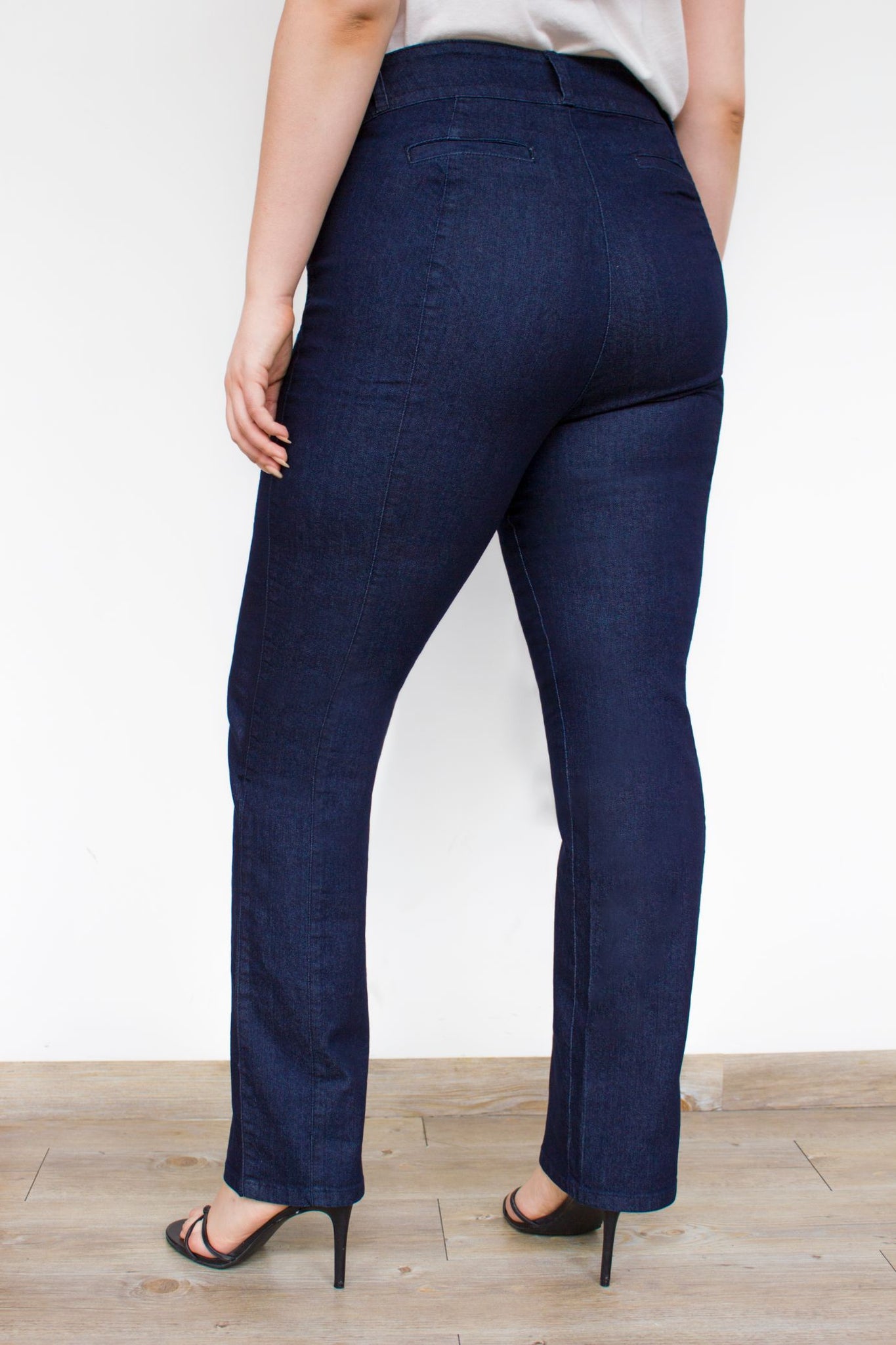 OHPOMP!® Curvy Fashion Straight Jeans Azul Oscuro PR017