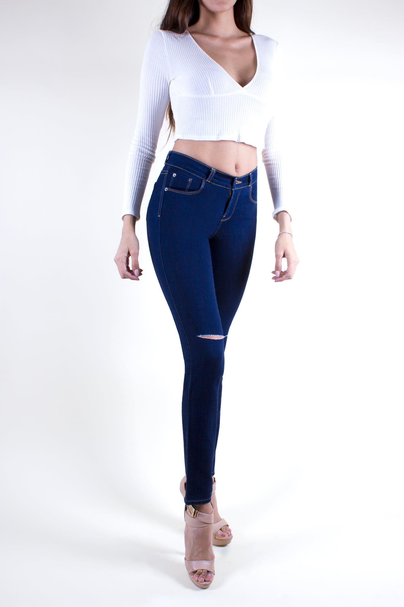 OHPOMP!® Cintura Media Super Skinny Jeans S034