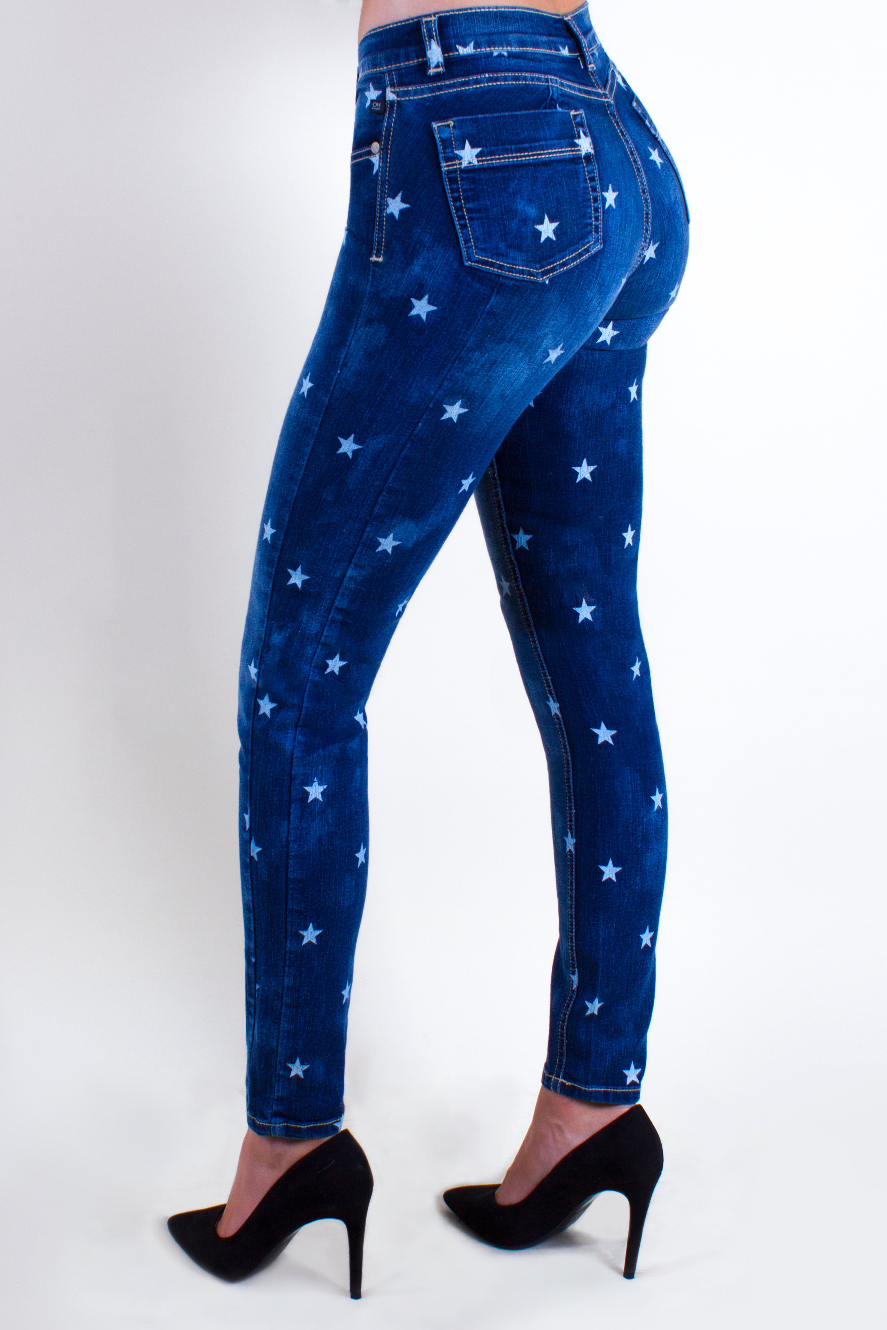 OHPOMP!® Cintura Media Skinny Jeans Stars D546