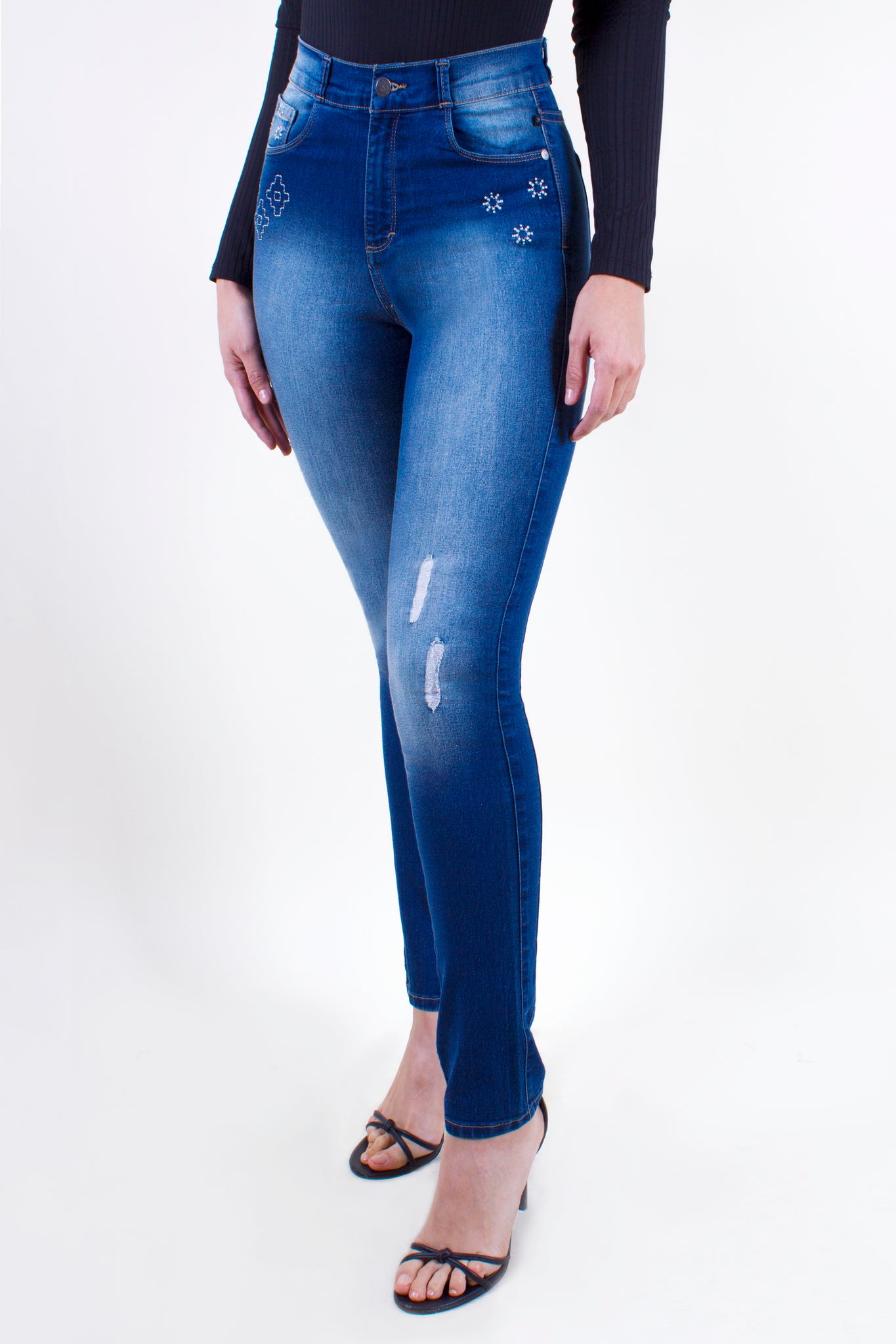 OHPOMP!® Cintura Alta Skinny Jeans OP1236