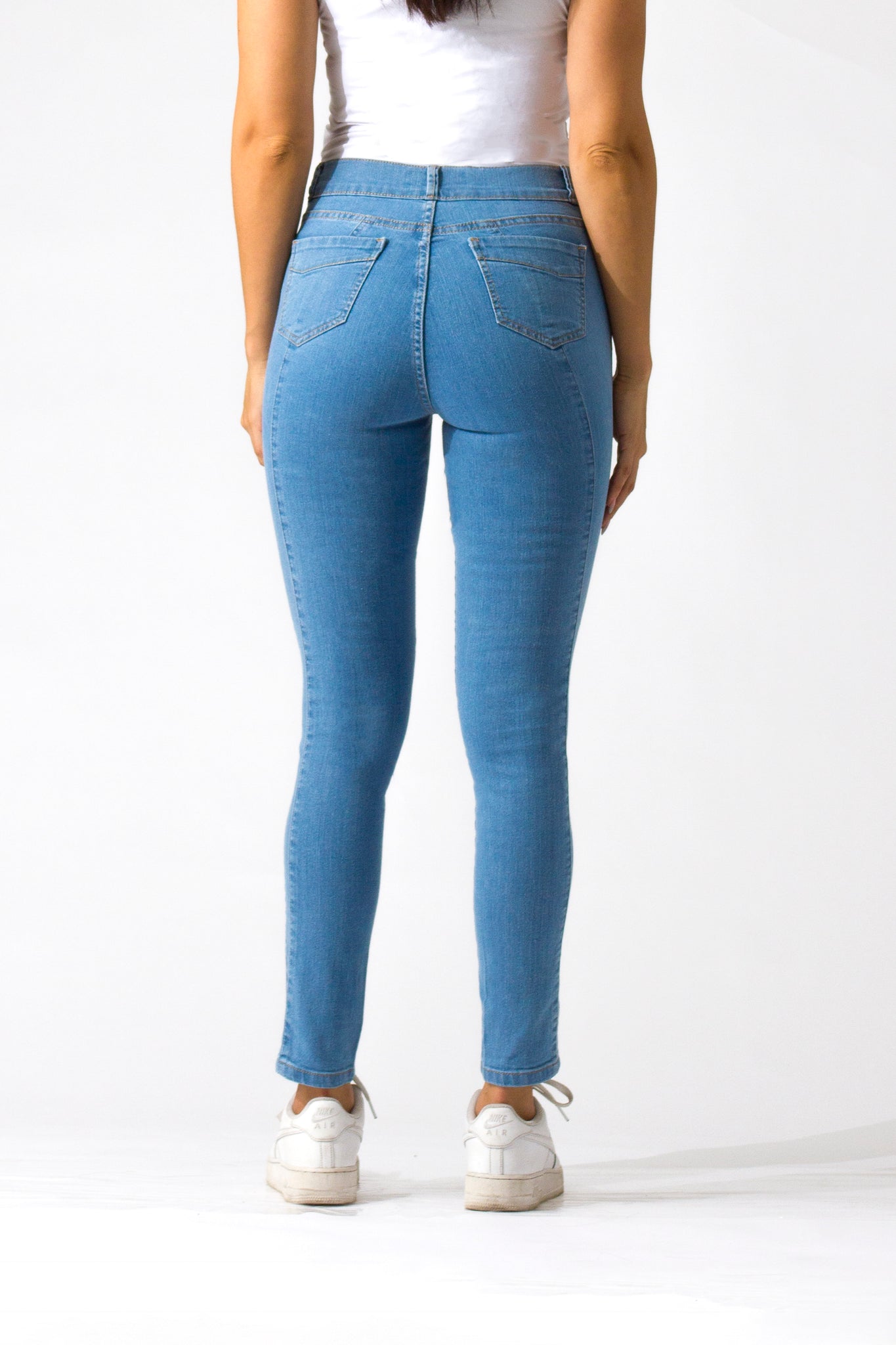 OHPOMP!® Basics, Cintura Media Skinny Jeans Azul Claro D1010