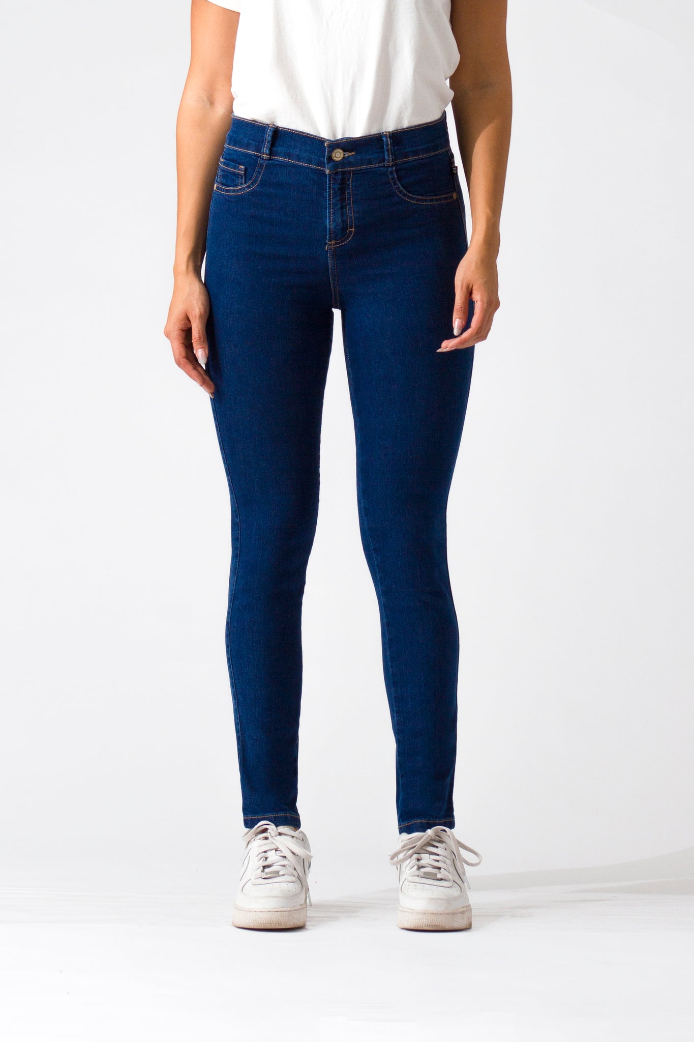 OHPOMP!® Basics, Cintura Media Skinny Jeans Azul Medio D1010