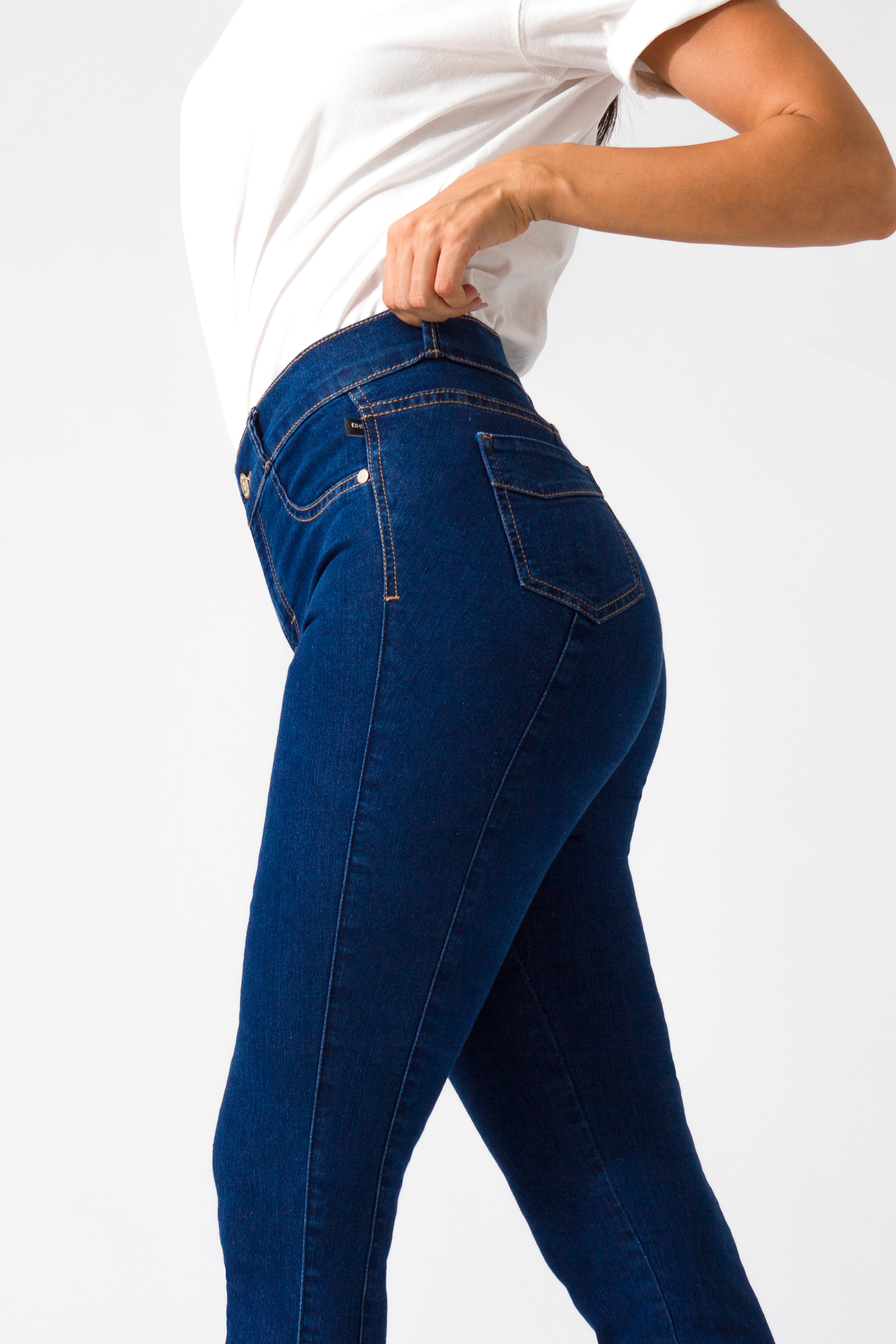 Essentials, Cintura Media Skinny Jeans Azul Medio
