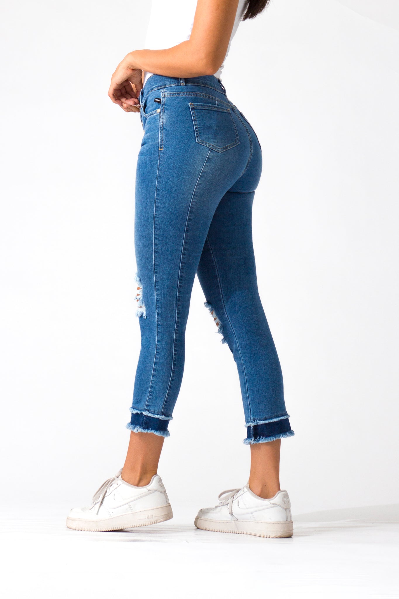 OHPOMP!® Cintura Media Skinny Jeans Ankle D1509
