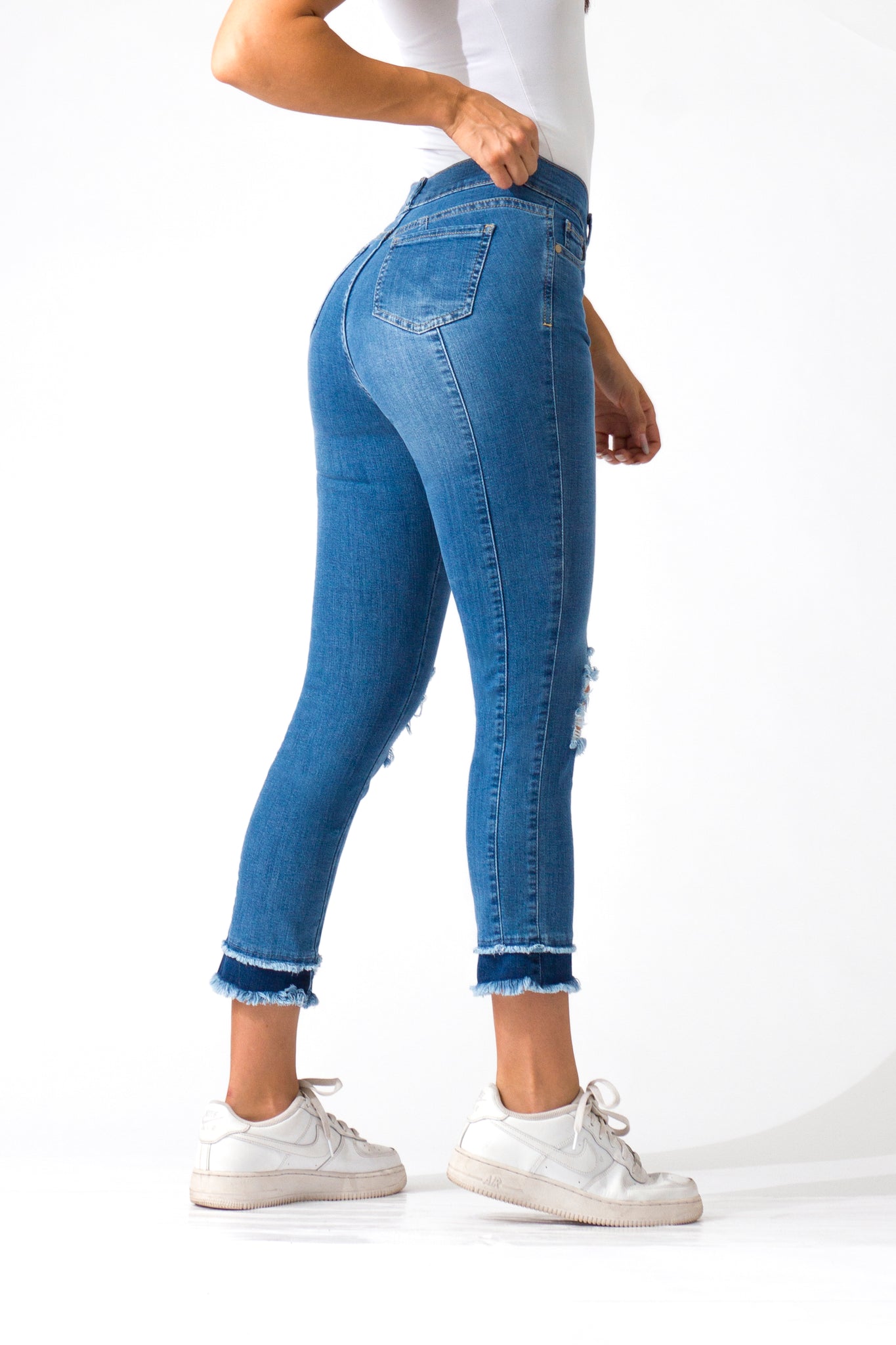 OHPOMP!® Cintura Media Skinny Jeans Ankle D1509