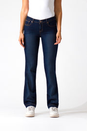OHPOMP!® Cintura Media Straight Jeans Azul Medio