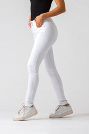Essentials, Cintura Media Skinny Jeans Blanco