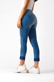 OHPOMP!® Cintura Media Skinny Ankle Jeans Azul Medio D845