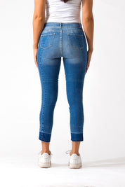 OHPOMP!® Cintura Media Skinny Ankle Jeans Azul Medio D845