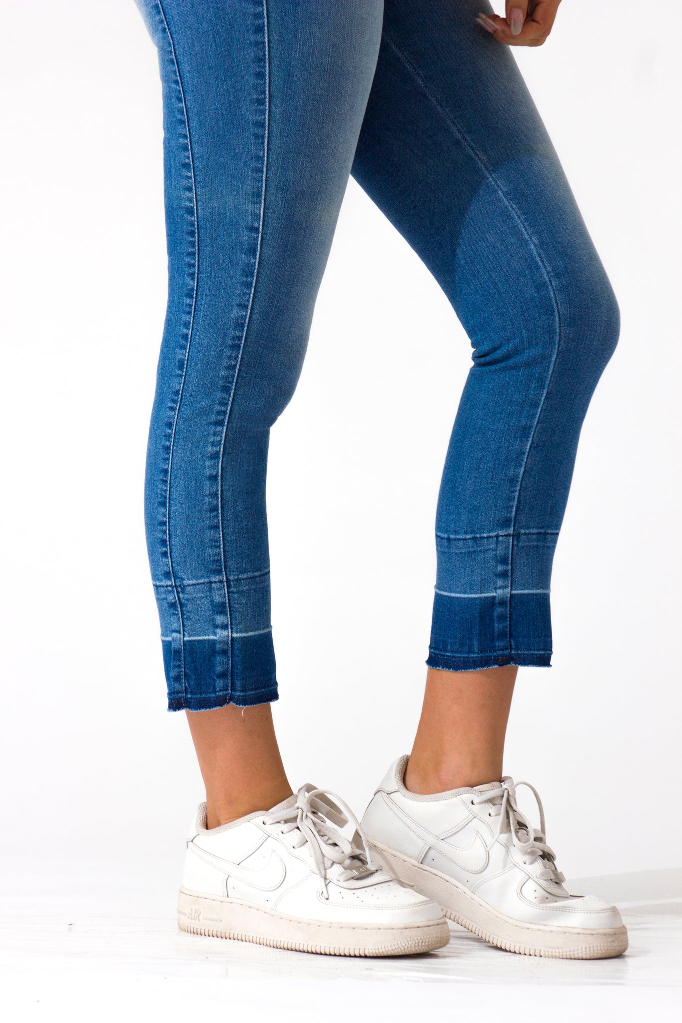 OHPOMP!® Cintura Media Skinny Ankle Jeans Azul Medio D845