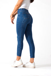 OHPOMP!® Cintura Media Skinny Jeans Ankle Azul Medio D1486