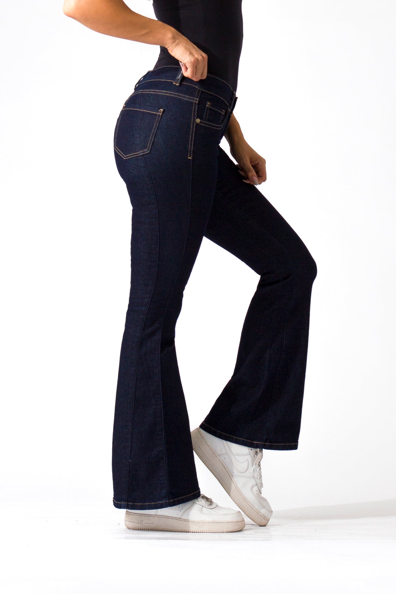 OHPOMP!® Cintura Media Skinny Flare Jeans F025