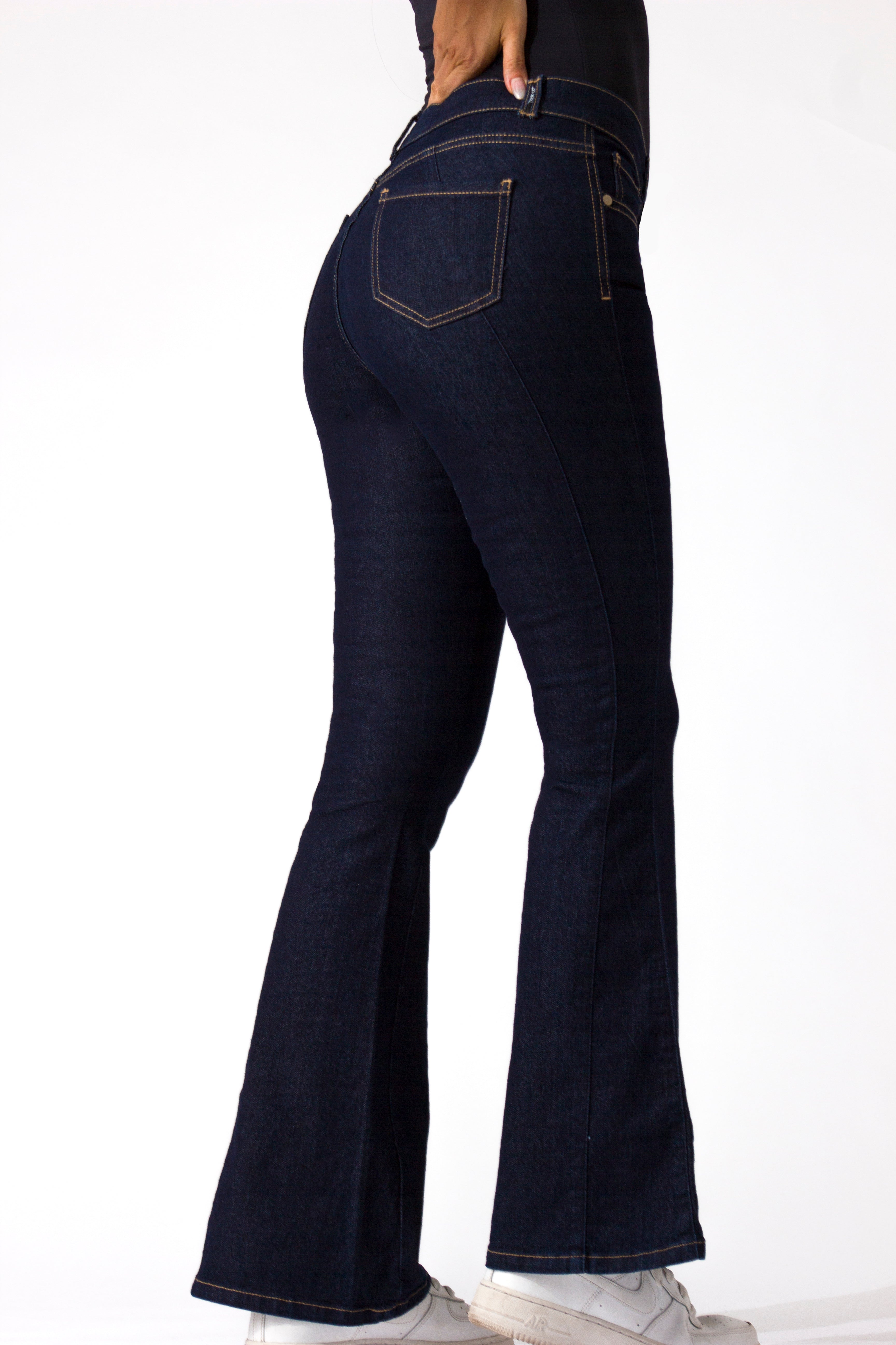 OHPOMP!® Cintura Media Skinny Flare Jeans F025