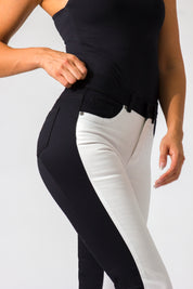 OHPOMP!® Cintura Alta Skinny Jeans Blanco y Negro D574