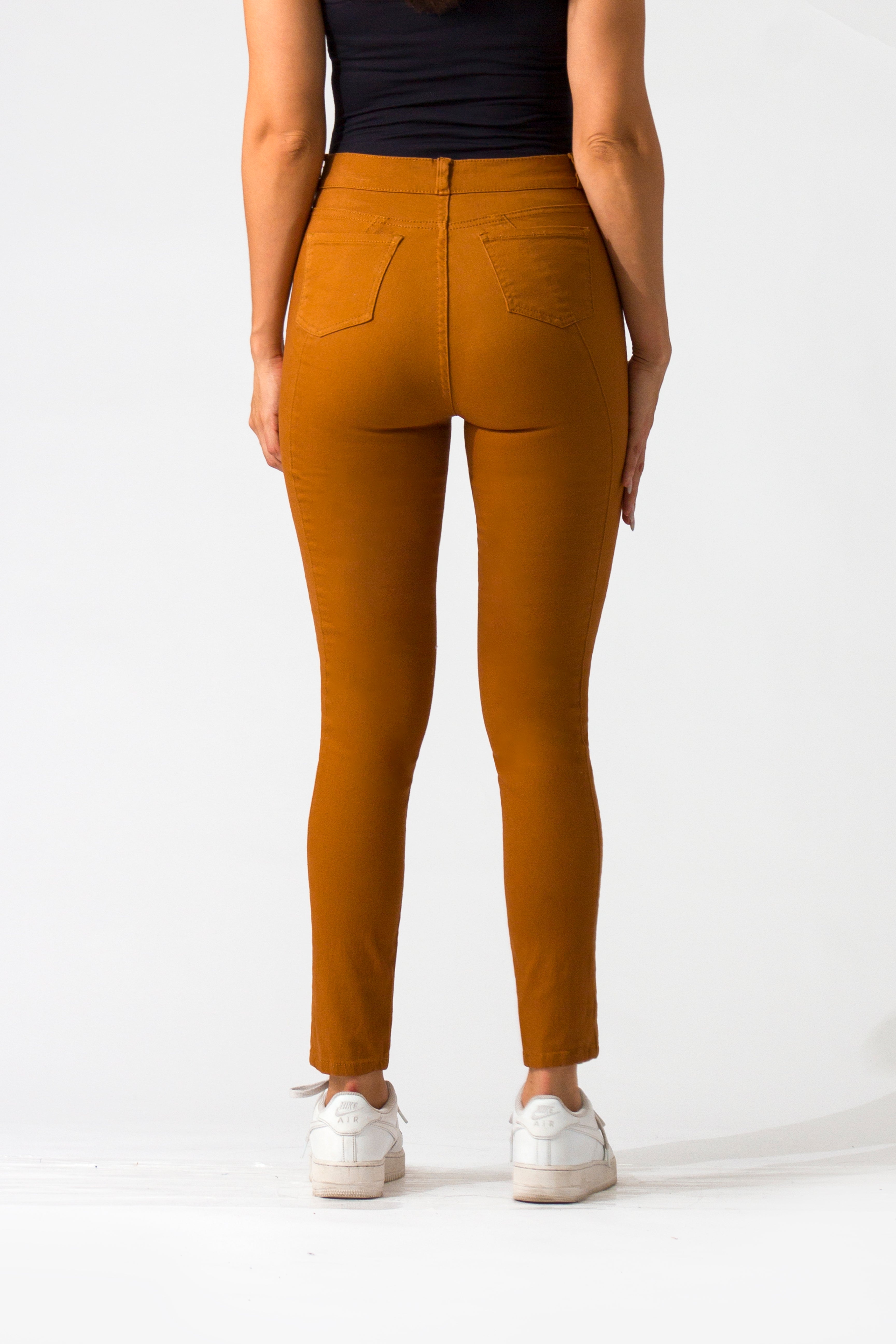 OHPOMP!® Cintura Alta Skinny Jeans Mostaza OP1575