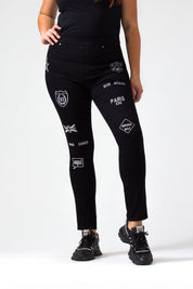 OHPOMP!® Curvy Cintura Alta Jegging Negro S088