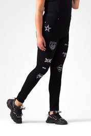 OHPOMP!® Curvy Cintura Alta Jegging Negro S088