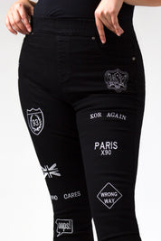OHPOMP!® Curvy Cintura Alta Jegging Negro S088
