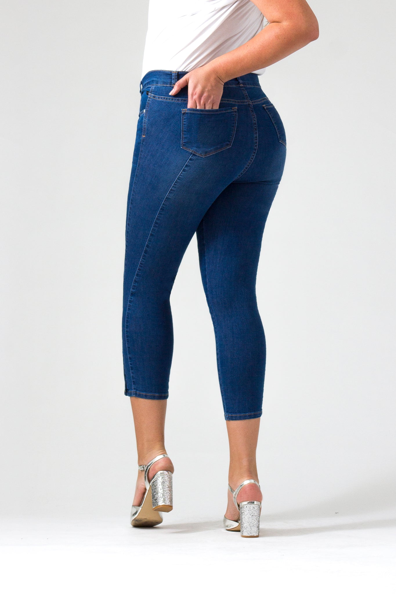 OHPOMP!® Curvy Cintura Alta Skinny Ankle Jeans OPE1351