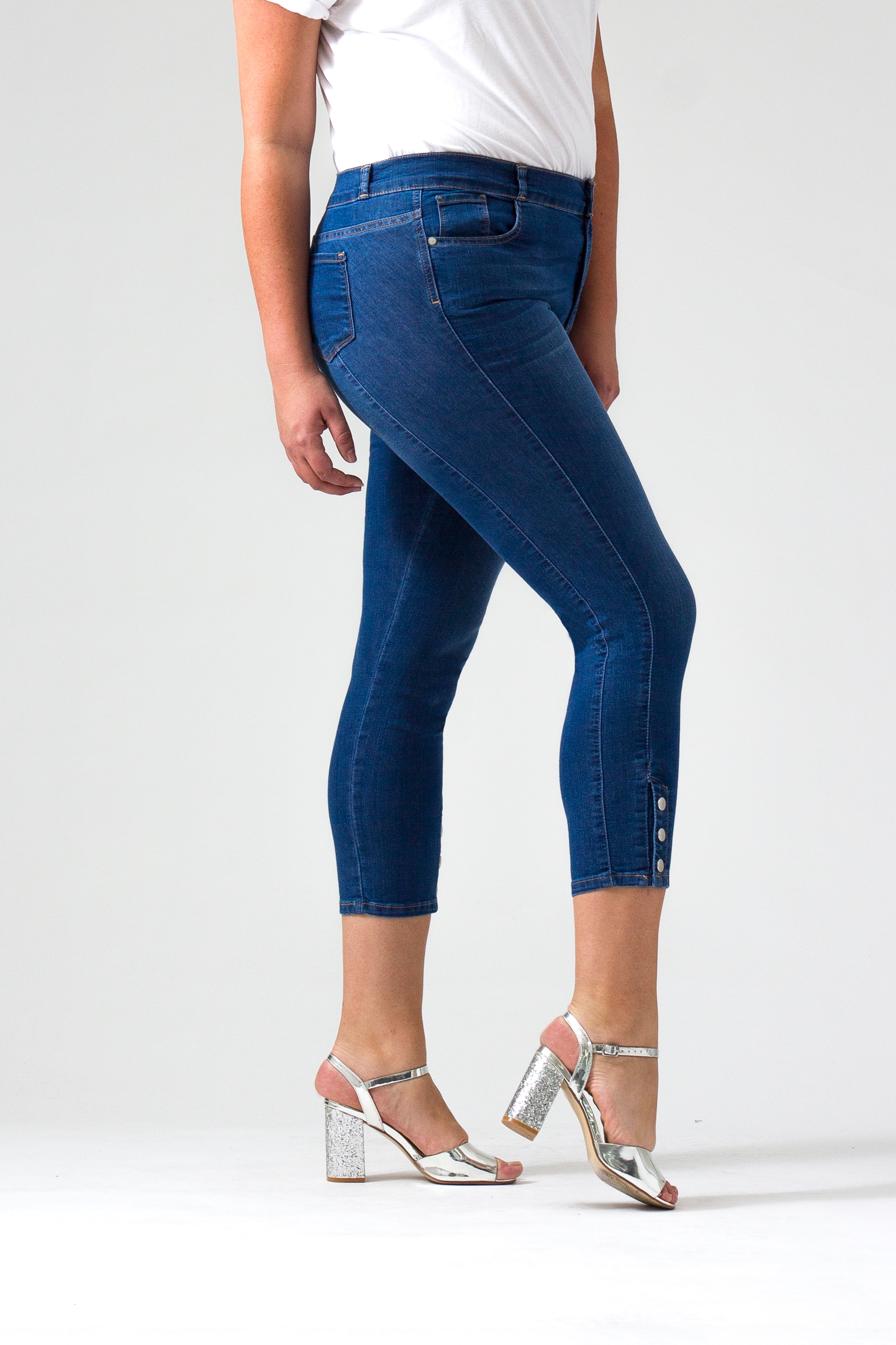OHPOMP!® Curvy Cintura Alta Skinny Ankle Jeans OPE1351