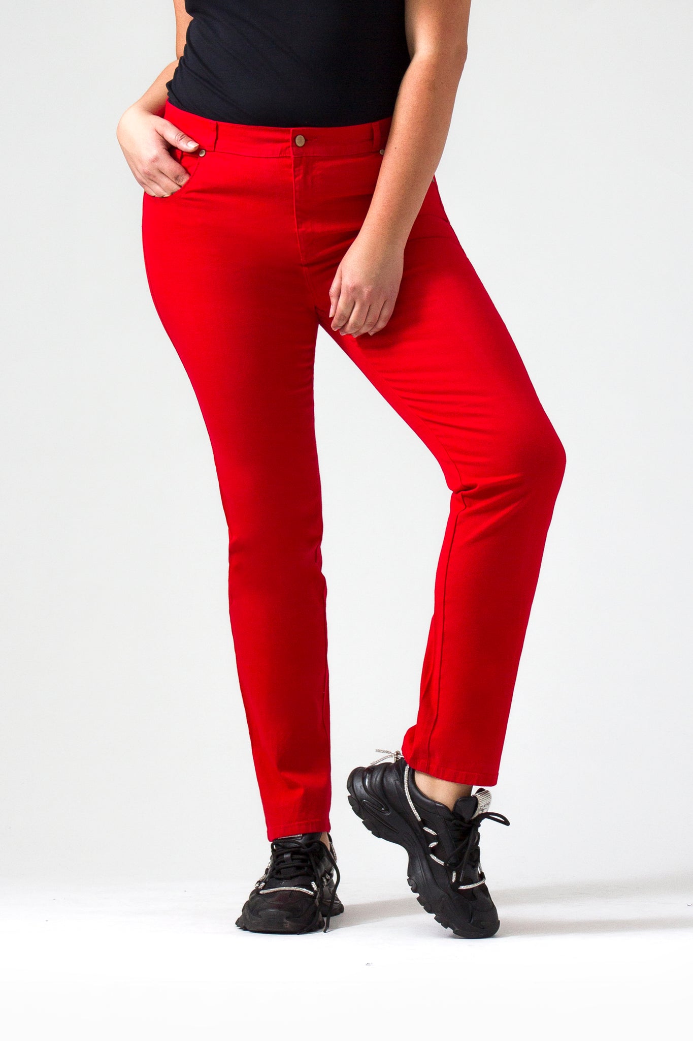 OHPOMP!® Curvy Cintura Alta Tubo Rojo T027