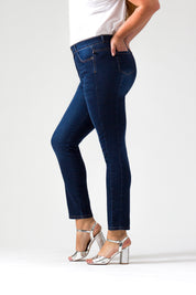 Essentials, Curvy Cintura Alta Straight Jeans Índigo OPE1006