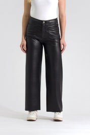 OHPOMP!® Cintura Alta Wide Leg Efecto Piel