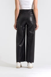 OHPOMP!® Cintura Alta Wide Leg Efecto Piel