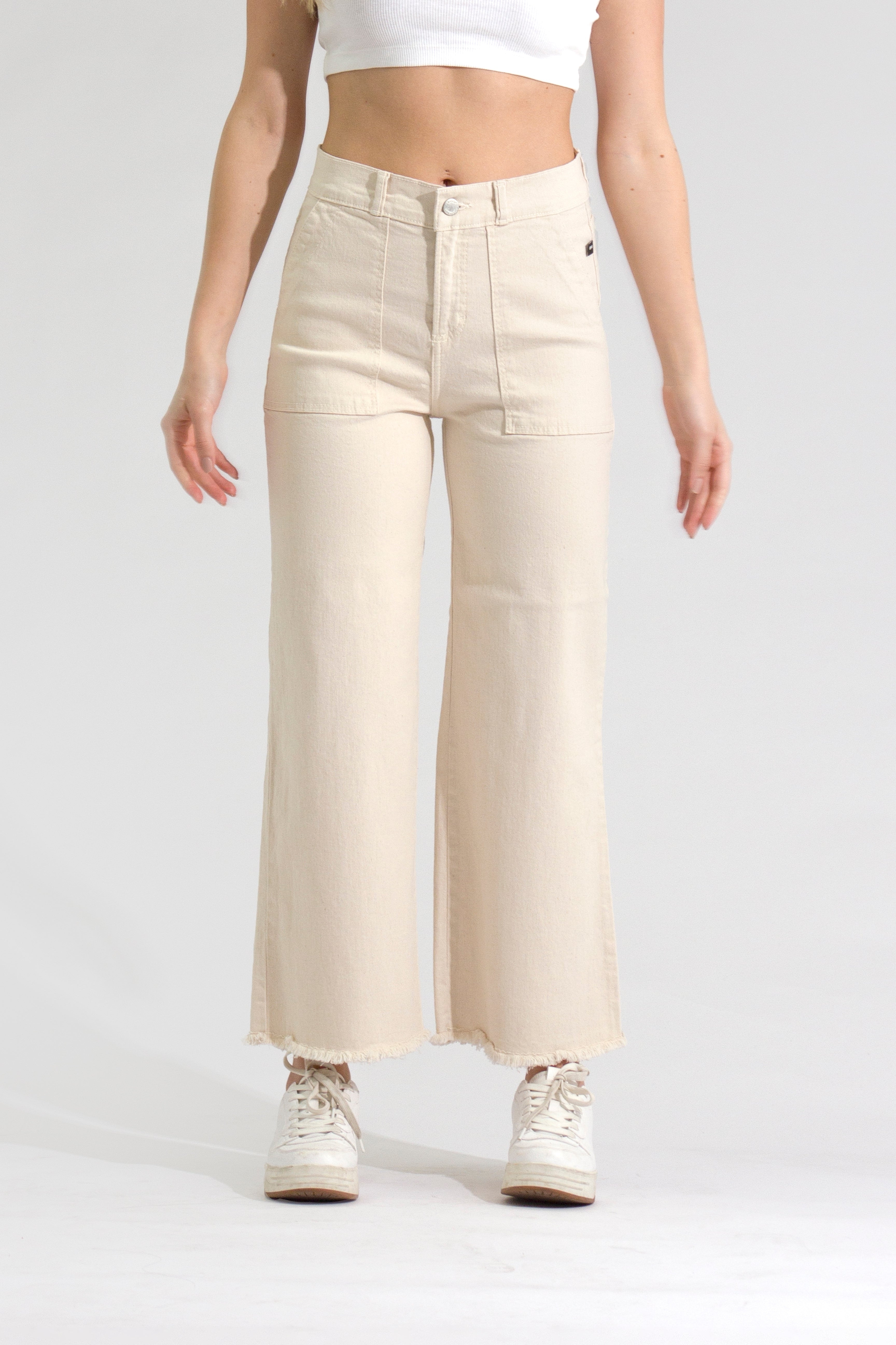 OHPOMP!® Cintura Media Mom Cropped Jeans D1602