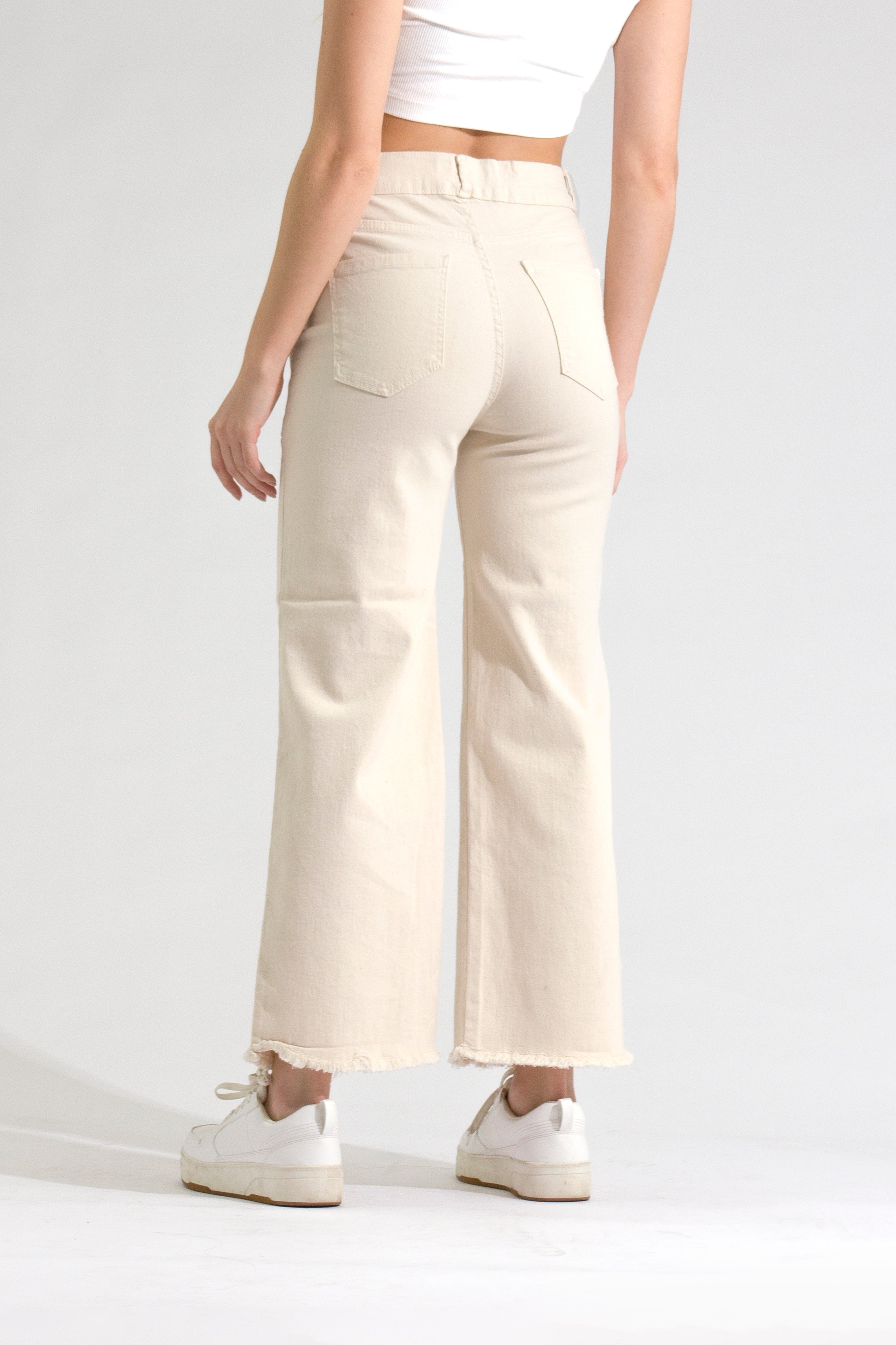 OHPOMP!® Cintura Media Mom Cropped Jeans D1602
