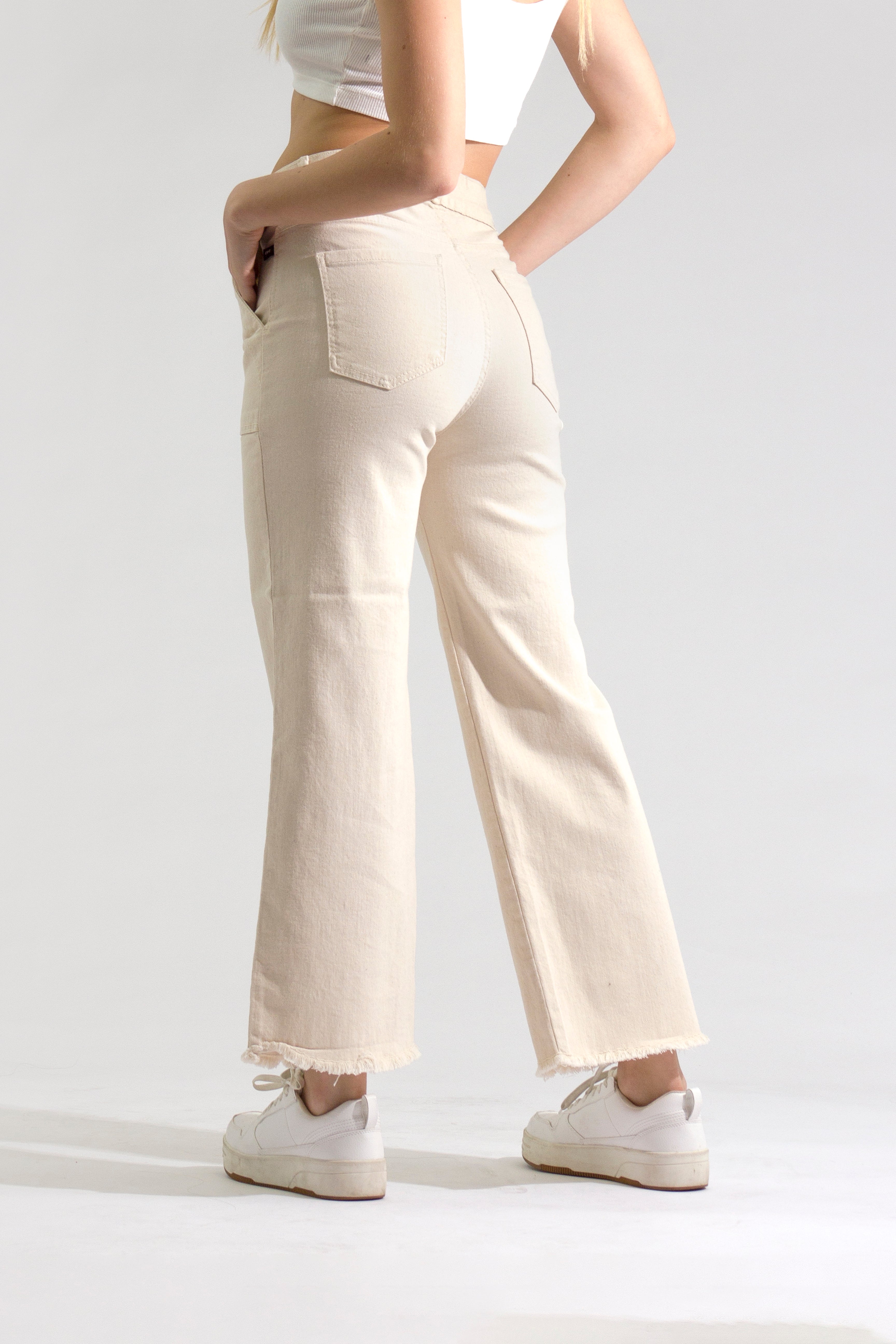 OHPOMP!® Cintura Media Mom Cropped Jeans D1602