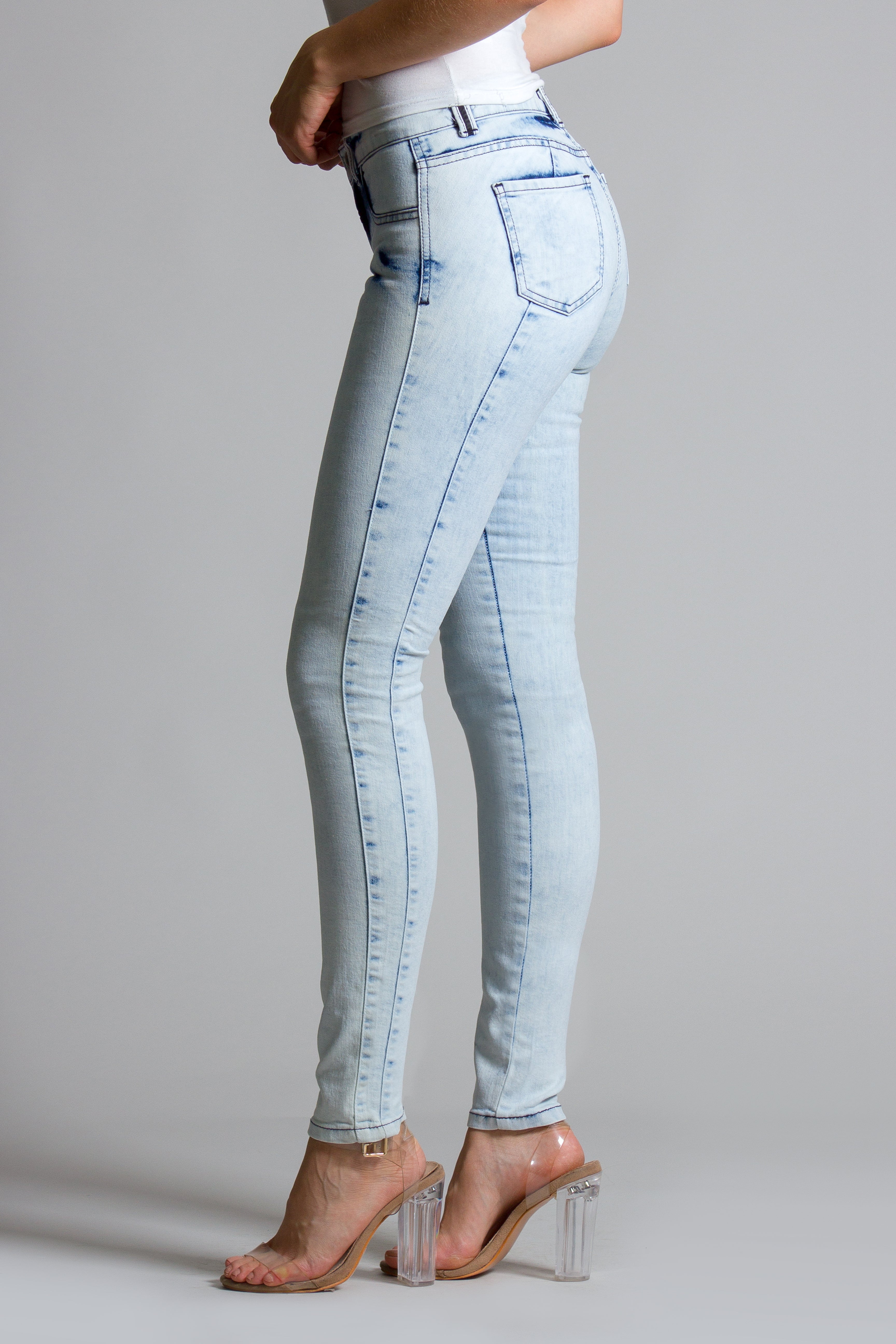 OHPOMP!® Cintura Media Super Skinny Jeans S008