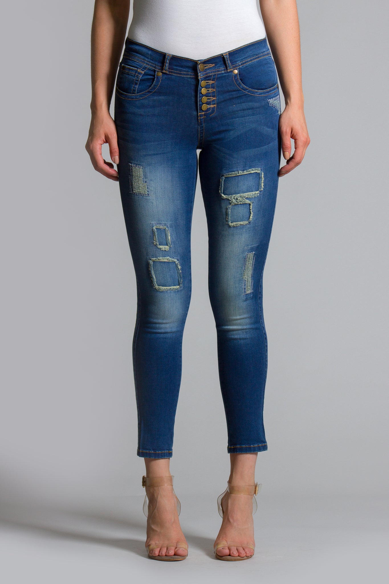 OHPOMP!® Cintura Media Skinny Jeans D1224