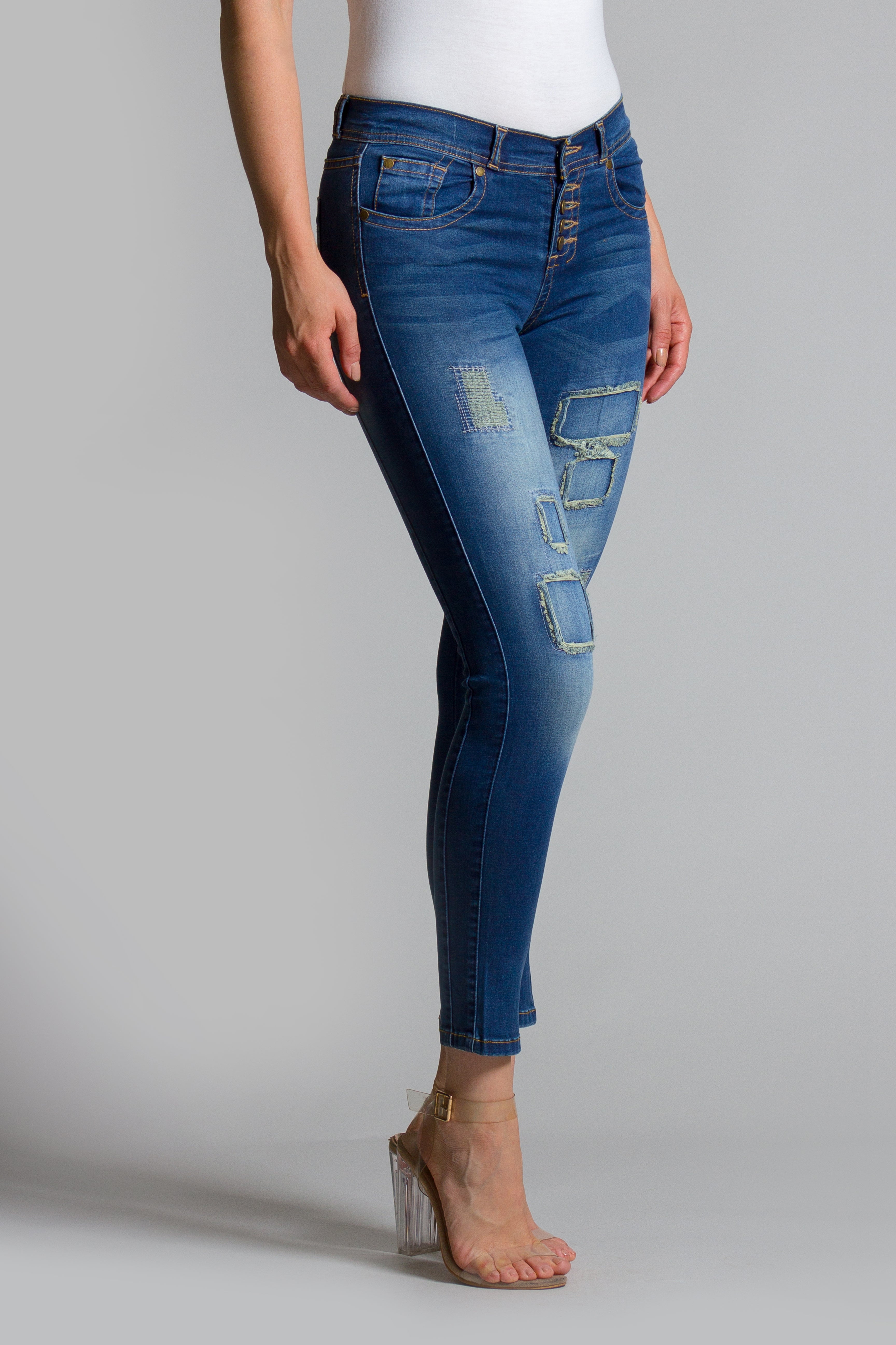 OHPOMP!® Cintura Media Skinny Jeans D1224