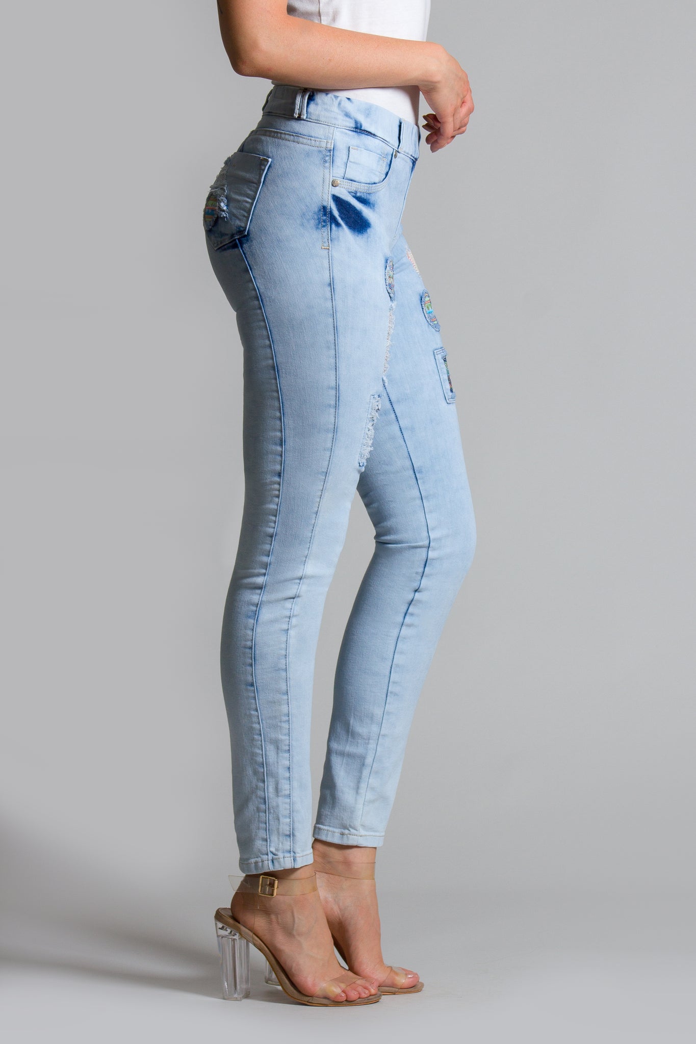 OHPOMP!® Cintura Media Super Skinny Jeans D1115