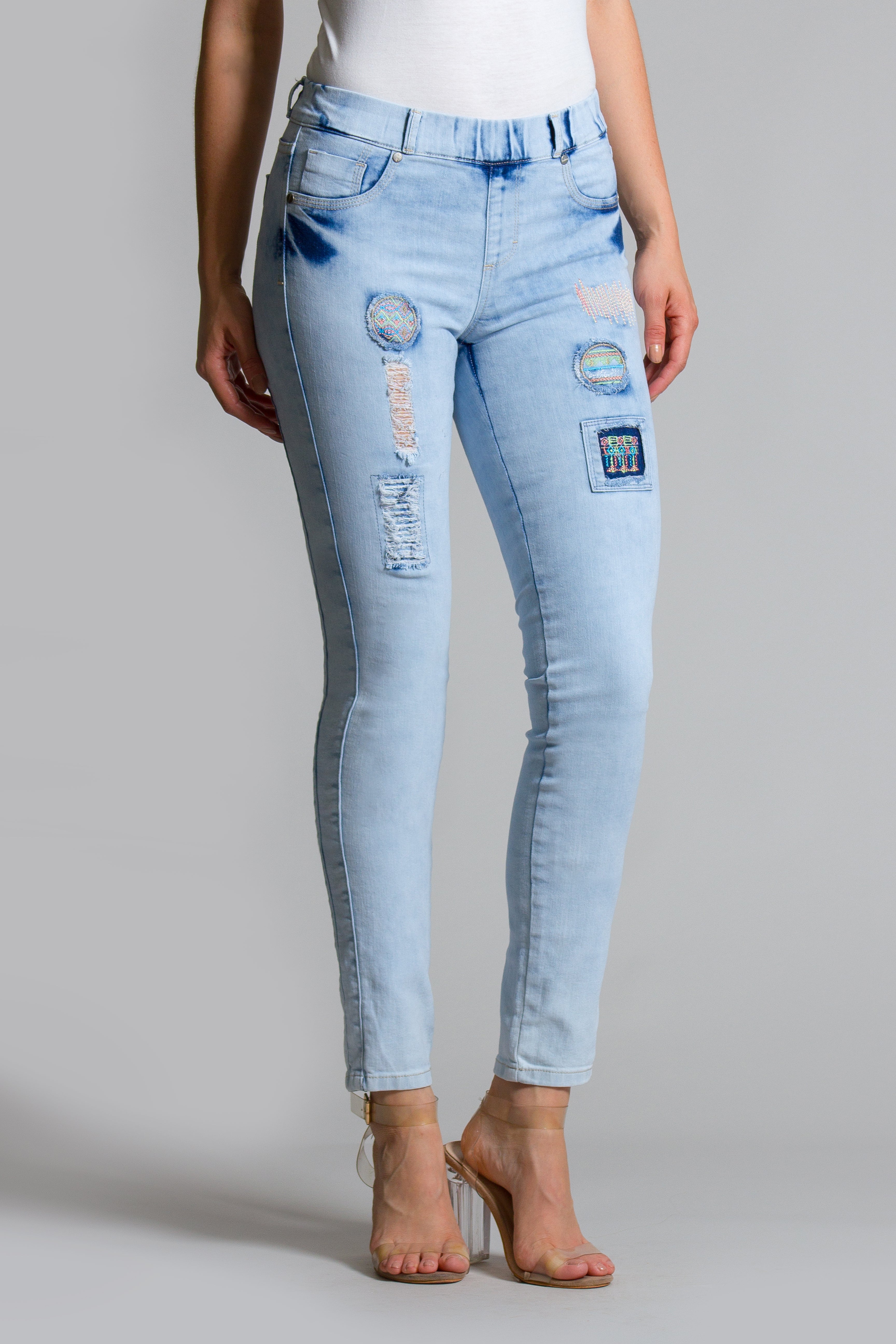 OHPOMP!® Cintura Media Super Skinny Jeans D1115